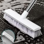Anubhav Janni 2 in 1 White Bathroom Brush with Wiper Long Handle Floor Scrub Head for Deep Cleaning Tiles Toilet Shower Walls Kitchen Brush Bathroom Tiles scrubbing Stainless Steel (pack of 1) - Image 8