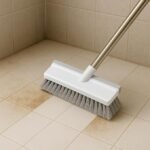Anubhav Janni 2 in 1 White Bathroom Brush with Wiper Long Handle Floor Scrub Head for Deep Cleaning Tiles Toilet Shower Walls Kitchen Brush Bathroom Tiles scrubbing Stainless Steel (pack of 1) - Image 9