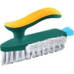 Anubhav Janni 4 in 1 Tile Grout Cleaner Floor Scrub Brush with Squeegee V-Shape Gap Stiff Bristles Hand Crevice Cleaning Tools scrubbing Floor Window Kitchen Brush Multifunctional (pack of 1)