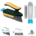 Anubhav Janni 4 in 1 Tile Grout Cleaner Floor Scrub Brush with Squeegee V-Shape Gap Stiff Bristles Hand Crevice Cleaning Tools scrubbing Floor Window Kitchen Brush Multifunctional (pack of 1) - Image 2