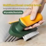 Anubhav Janni 4 in 1 Tile Grout Cleaner Floor Scrub Brush with Squeegee V-Shape Gap Stiff Bristles Hand Crevice Cleaning Tools scrubbing Floor Window Kitchen Brush Multifunctional (pack of 1) - Image 6