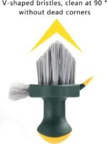 Anubhav Janni 4 in 1 Tile Grout Cleaner Floor Scrub Brush with Squeegee V-Shape Gap Stiff Bristles Hand Crevice Cleaning Tools scrubbing Floor Window Kitchen Brush Multifunctional (pack of 1) - Image 7