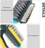 Anubhav Janni 4 in 1 Tile Grout Cleaner Floor Scrub Brush with Squeegee V-Shape Gap Stiff Bristles Hand Crevice Cleaning Tools scrubbing Floor Window Kitchen Brush Multifunctional (pack of 1) - Image 9