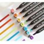 Anubhav Janni 24 pcs Marker Pen Metallic Colors Medium Point Tip Art Markers  Pen Set Rocks Ceramic Glass Wood Fabric Canvas Mugs Markers Sketch Dual Brush Pens Drawing 24 Color Chisel (pack of 1) - Image 2