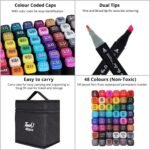 Anubhav Janni 24 pcs Marker Pen Metallic Colors Medium Point Tip Art Markers  Pen Set Rocks Ceramic Glass Wood Fabric Canvas Mugs Markers Sketch Dual Brush Pens Drawing 24 Color Chisel (pack of 1) - Image 6
