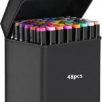 Anubhav Janni 48 pcs Marker Pen Set Permanent Markers for Office School Art Craft DIY Projects Bold and Vibrant Colors Fine Tip Broad Quick-Dry Waterproof Ink Non-Toxic (pack of 1)