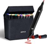Anubhav Janni 60 pcs Marker Pen Metallic Colors Medium Point Tip Art Markers Set for Rocks Ceramic Glass Wood Fabric Canvas Mugs Alcohol art markers set Drawing colour Dual Brush Pens (pack of 1)