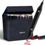 Anubhav Janni 60 pcs Marker Pen Metallic Colors Medium Point Tip Art Markers Set for Rocks Ceramic Glass Wood Fabric Canvas Mugs Alcohol art markers set Drawing colour Dual Brush Pens (pack of 1)