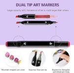 Anubhav Janni 60 pcs Marker Pen Metallic Colors Medium Point Tip Art Markers Set for Rocks Ceramic Glass Wood Fabric Canvas Mugs Alcohol art markers set Drawing colour Dual Brush Pens (pack of 1) - Image 5