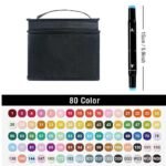 Anubhav Janni 80 Pcs Marker Set Dual Tip Colourful Art Markers Sketch Pens Broad Fine Double Head For Painting  Sketching Drawing Coloring Professional Permanent Markers Carrying Case (pack of 1) - Image 2
