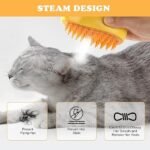 Anubhav Janni Mango Cat Steam Brush 3-in-1 Pet Grooming with Gentle Removes Loose Fur Detangles Hair for Shedding Cleaning Cute Design Rechargeable Remover and Tool Comb Cats Dogs (pack of 1) - Image 8