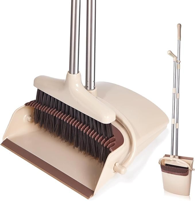 Anubhav Janni Dustpan Set Long Adjustable Handle Combo with Teeth Automatically Clean Hair Suitable for Home Kitchen Office Hall Floor Plastic Long Handled Brush Cleaning Lobby (pack of 1) Anubhav Janni Dustpan Set Long Adjustable Handle Combo with Teeth Automatically Clean Hair Suitable for Home Kitchen Office Hall Floor Plastic Long Handled Brush Cleaning Lobby (pack of 1) - Image 1