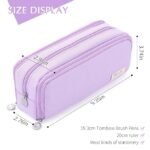 Anubhav Janni Pencil Pouch Purple Case Large Cases for Girls Boys Big Capacity with Compartments School Stationary Kids College Students Office Aesthetic Teenage Adults Pen Cute (pack of 1) - Image 3
