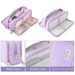Anubhav Janni Pencil Pouch Purple Case Large Cases for Girls Boys Big Capacity with Compartments School Stationary Kids College Students Office Aesthetic Teenage Adults Pen Cute (pack of 1) - Image 4