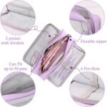 Anubhav Janni Pencil Pouch Purple Case Large Cases for Girls Boys Big Capacity with Compartments School Stationary Kids College Students Office Aesthetic Teenage Adults Pen Cute (pack of 1) - Image 9