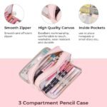Anubhav Janni Pencil Pouch Pink for Boys Girls - School College Students Stationery Pen Holder Pouches Case Box Multifunctional Organizer Large Bag Kids Cute Multi Compartment (pack of 1) - Image 3
