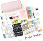 Anubhav Janni Pencil Pouch Pink for Boys Girls - School College Students Stationery Pen Holder Pouches Case Box Multifunctional Organizer Large Bag Kids Cute Multi Compartment (pack of 1) - Image 5