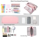 Anubhav Janni Pencil Pouch Pink for Boys Girls - School College Students Stationery Pen Holder Pouches Case Box Multifunctional Organizer Large Bag Kids Cute Multi Compartment (pack of 1) - Image 6
