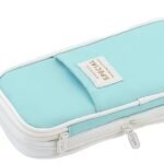 Anubhav Janni Sky Blue Pencil Pouch for Girls -Large Capacity Aesthetic School Boys Cute Pouches Expandable  Case Stationery Storage with Zipper Organizer Carry Light Large Office (pack of 1)