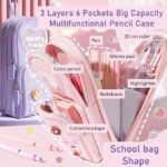 Anubhav Janni Pencil Pouch 6 Layer with 3 Compartment Cute Aesthetic Case for Girls Large Capacity School Kids Stationary Gift Premium 6-Layer Compartments – Perfect Stationery (pack of 1) - Image 6