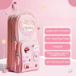 Anubhav Janni Pencil Pouch Pink 6 Layer with 3 Compartment Cute Aesthetic Case for Girls Large Capacity School Kids Stationary Gift Cases Boys Big Compartments Office College Students (pack of 1) - Image 7
