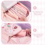 Anubhav Janni Pencil Pouch Pink 6 Layer with 3 Compartment Cute Aesthetic Case for Girls Large Capacity School Kids Stationary Gift Cases Boys Big Compartments Office College Students (pack of 1) - Image 8