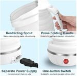 Anubhav Janni Folding Electric Kettle Fast Boiling Beautiful Design Collapsible Portable 600Ml Boil Dry Protection 100-240V Food Grade Silicone Foldable 600ml (pack of 1) - Image 4