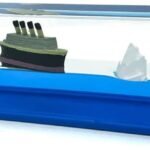 Anubhav Janni Blue Titanic Ship Liquid Wave Cruise Decoration and Iceberg That No Longer Sinks Suitable for Car Bedroom Bathroom Sensory Play Desk or Paper weight Toy (pack of 1)