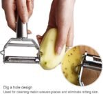 Anubhav Janni Stainless Steel 2 in 1 Vegetable Peeler Multi-Functional Fruit Shredder Slicer Double Cutter Potato Cucumber Carrot Melon Grater Veggie and for Potatoes Cucumbers (pack of 1) - Image 2