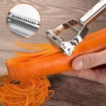 Anubhav Janni Stainless Steel 2 in 1 Vegetable Peeler Multi-Functional Fruit Shredder Slicer Double Cutter Potato Cucumber Carrot Melon Grater Veggie and for Potatoes Cucumbers (pack of 1) - Image 8