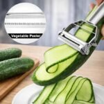 Anubhav Janni 3 in 1 Vegetable Peeler Multi-Functional Fruit Shredder Slicer Double Planing Cutter Potato Cucumber Carrot Melon Grater for Fruits Vegetables Multi Purpose Kitchen (pack of 1) - Image 9