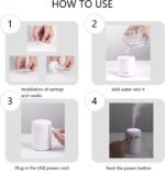 Anubhav Janni H2O Humidifier Room Moisture Aroma Diffuser Home Mist Maker Cool Humidifier Office Car Colorful Home Office Rooms Portable Therapy Moisture With Light Room Bedroom (Pack Of 1 Pcs) - Image 4