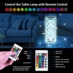 Anubhav Janni Crystal Diamond Table Lamp LED Options Touch Remote Control USB Rechargeable Brightness Levels Elegant Night Light Bedroom Living Décor Ideal Diwali Birthdays Gifts (Pack Of 1 Pcs) - Image 3