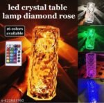 Anubhav Janni Crystal Diamond Table Lamp LED Options Touch Remote Control USB Rechargeable Brightness Levels Elegant Night Light Bedroom Living Décor Ideal Diwali Birthdays Gifts (Pack Of 1 Pcs) - Image 6