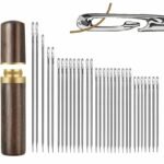Anubhav Janni Needles Set Self Threading Self Threading Quilting Needle Wooden Case and Sewing Durable Easy Storage Long Hand Sewing Embroidery Tool Crafts Hashtag Large Eye Blunt (Set Of 30)