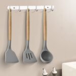 Anubhav Janni Wooden Spatula Sky Silicone Set Non Stick Heat Resistant Spatulas For Cooking Baking Flexible BPA Free Easy to Clean Handle Comfort (Set Of 3) - Image 4