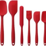 Anubhav Janni Silicone Spatula Red Sets Made Food Grade One Piece Design Seamless Heat Resistant Perfect Cooking Baking  Mixing Cooking Spoon Core Turner Spatulas Brush Cake Mixer (Set Of 6)
