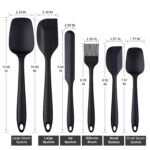 Anubhav Janni Silicone Spatula Black Heat Resistant Cooking Baking Utensils Seamless Design Non Stick Cookware Core Durability Scratch Free Food Grade One Piece Perfect Cooking Baking (Set Of 6) - Image 2