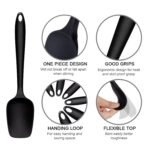Anubhav Janni Silicone Spatula Black Heat Resistant Cooking Baking Utensils Seamless Design Non Stick Cookware Core Durability Scratch Free Food Grade One Piece Perfect Cooking Baking (Set Of 6) - Image 4