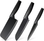 Anubhav Janni Knife Set Black Harditli Professional Kitchen Covers High Carbon Stainless Steel Meat Ergonomic Home Hotel Restaurant Cove Cutting Knifes Chopping Vegetables Fruits (Set Of 3)