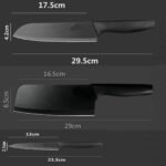 Anubhav Janni Knife Set Black Harditli Professional Kitchen Covers High Carbon Stainless Steel Meat Ergonomic Home Hotel Restaurant Cove Cutting Knifes Chopping Vegetables Fruits (Set Of 3) - Image 2