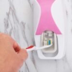 Anubhav Janni 5 Hole Toothbrush Holder Wall Mounted Tooth Paste Dispenser Squeezer Dust Proof Stand Plastic Set For Home Bathroom One Touch Hands Free Toothpaste With Detachable (Pack Of 1 Pcs) - Image 7