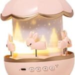 Avantar Creation New Rabbit Night Projector Light Sky for Kids Rotating Lamp USB Operated Bedroom And Office Decor Kids Play Degree Films Color Modes Rechargeable Battery Decorative (Pack Of 1 Pcs)