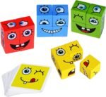 Anubhav Janni Crazy Face Puzzle Toy Kids Emoji Expression Matching Blocks Educational Wooden Game Preschool Kindergarten Early Learning Children Game Ages Cube Brain Teaser Changing (Set Of 1) - Image 5