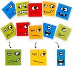 Anubhav Janni Crazy Face Puzzle Toy Kids Emoji Expression Matching Blocks Educational Wooden Game Preschool Kindergarten Early Learning Children Game Ages Cube Brain Teaser Changing (Set Of 1) - Image 6