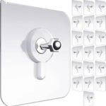 Anubhav Janni Scrue Hook Photo Frame Hooks for Wall Without Drilling Self Adhesive Heavy Duty Strong Nail Free Hanging Items PVC ABS Seamless Non-Trace No Drilling Installation (pack of 20)