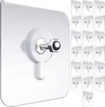 Anubhav Janni Scrue Hook Photo Frame Hooks for Wall Without Drilling Self Adhesive Heavy Duty Strong Nail Free Hanging Items PVC ABS Seamless Non-Trace No Drilling Installation (pack of 20)