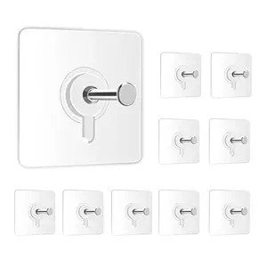 Anubhav Janni Photo Frame Hooks for Wall Without Drilling Self Adhesive Heavy Duty Strong Nail Free Hanging Sticker Hanger Hook Drill Transparent Decor Bathroom Kitchen Door Holder (pack of 20) Anubhav Janni Photo Frame Hooks for Wall Without Drilling Self Adhesive Heavy Duty Strong Nail Free Hanging Sticker Hanger Hook Drill Transparent Decor Bathroom Kitchen Door Holder (pack of 20) - Image 1