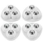 Anubhav Janni Tringle Furniture Wheel Universal Mover with Triple Ball Casters 360° Rotating Silent Caster Wheels Scratch-Free Heavy Duty Roller for Appliances Table Bed (pack of 1) (4 Pcs)