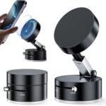 Anubhav Janni A2 Vaccum Magnetic Mobil Vacuum Phone Stand Car Desk Ultra Stable Suction Mount Rotation Car Office Gym Table Obsidian New Foldable and Retractable Double Sided (Pack Of 1 Pcs)
